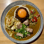 吉田カレー  - ミックス 小・アチャール・トマネギガーリックシュリンプアチャール・角切りローストポーク