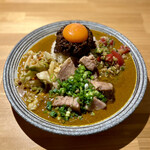 吉田カレー  - ミックス 小・アチャール・トマネギガーリックシュリンプアチャール・角切りローストポーク