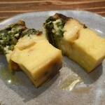パドルケ！ - エダム・チーズとラクレット・チーズのケーク・サレ 春菊と奈良漬けを練り込んで