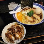 塩そば専門店 桑ばら - 焼きカマスの冷やし＋塩豚めし(特別版)