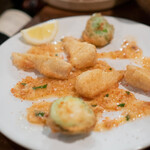 PEZ - タケノコと芽キャベツのフリット　桜海老ソース