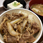 Sukiya - 牛丼並盛＋冷やっこ＋豚汁セット