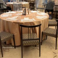 河文 - 水鏡の間のテープルセット。1卓8名。LOVEあいちキャンペーン2022,ランチ。河文(名古屋市)食彩品館.jp撮影