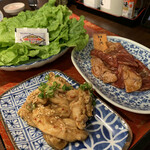 米と焼肉 肉のよいち - ロース、名古屋名物やみつきとんちゃん、サンチュ