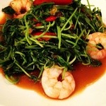 マラッカバー - 豆苗とエビのタイみそ炒め