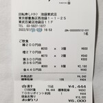 回転寿し トリトン - レシート。