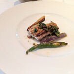 クラリタ ダ マリッティマ - イトヨリのオーブン焼き 香草オイルソース 地野菜添え