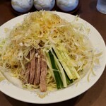 鶏舎 - 冷やし葱そば1,000円+葱大盛り200円