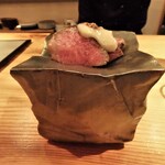 裕の輪 - 和牛ローストビーフ　茄子と粒マスタードのソース