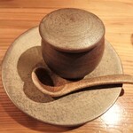 裕の輪 - 小松菜の冷製茶碗蒸し