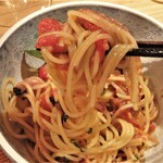 裕の輪 - スパゲッティ　牛テール　自家栽培トマト　大葉　バジル