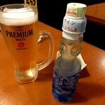Sushi Izakaya Yataizushi - 生ビールとラムネ