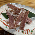 和屋 きらく - 「堀越さんのポークジャーキー」
肉の旨みがギュッと凝縮。
ピリッと美味い！