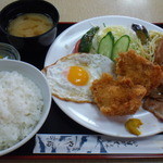 Yabu soba - 鶏カツミックス定食