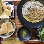 つばめ屋 - つばめご膳（ニハ蕎麦、鰻白焼き丼、天ぷら）