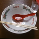 八宝亭 - 2013.3.23再訪の五目そば完食。やけどするくらいの熱々！甘いスープ、ご馳走さまでした