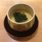 兄弟寿し - アオサと梅干しの茶碗蒸し