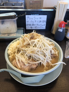 Ramen Niton - 豚そば　850円(野菜マシ、にんにくマシ、あぶらフツウ、麺360g)