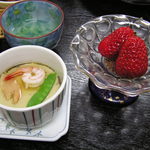 網元の宿　清進丸 - かにみそ入りの茶碗蒸しとデザート
