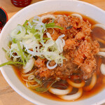 一〇そば - 半玉うどん＋ジャンボゲソ天