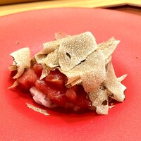 美会 - 漬け鮪にサマートリュフ　お米は佐賀のゆめしずく　贅沢です