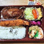 Moritaya - 副菜は焼肉弁当とほぼ同じ