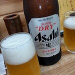 Yakitori Miyake - まずは、ビールで乾杯 (アサヒスーパードライ) ¥550