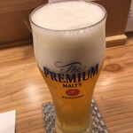 喜心 - 生ビールは「プレミアムモルツ」で660圓です。