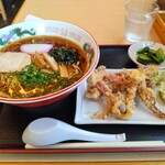 そば処 きむら - 冷やしラーメンとげそ天