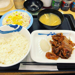 松屋 - カルビ焼肉定食ご飯大盛り（730円）