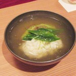 天現寺小野 - 鱧と茄子の餡かけ