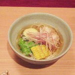 Tengenji Ono - 鱧の天ぷら、素麺をお出汁で