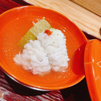 京味 もと井 - 鱧と賀茂茄子揚げ煮の椀