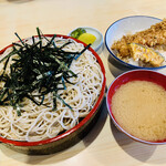 角平 - ざるそば(並)+ミニ天丼(お味噌汁おしんこ付き）