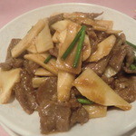 北京遊膳 - 春竹の子と牛カルビの炒め　