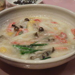 北京遊膳 - カニ肉と白アスパラの卵白煮　