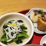 Ochobohan - 菜の花のおひたし、さらわの西京焼き