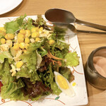 ふじ丸 - ふじ丸サラダハーフに明太子ドレッシング