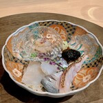 乙味 あさ井 - 白海老、のどぐろ、イカ、平貝、光物(海苔の佃煮でいただく)