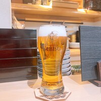 乙味 あさ井 - ビールで乾杯