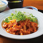Pork green onion kimchi set meal