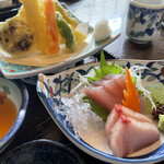 大山 - お刺身と天ぷら