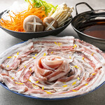 Mikawa pork and seasonal vegetable shabu shabu