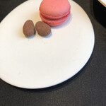 ガストロノミー ジョエル・ロブション - ミニャルディーズ　アーモンドチョコレートとマカロン　食べ物が入る余地がもうない。