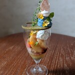 お茶とお花とモンブラン プランツ - 愛でる、パルフェ 白桃 / 豆花