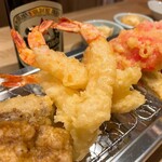 天ぷら食堂 たもん - 海老天5匹 385円
            マグロほほ肉ガーリック天 209円
            紅しょうが天3枚 209円