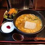 Kare Udon Fuukidou - チーズカレーうどん、揚げもち1個トッピング、ランチBセットで！