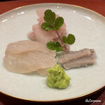 御料理 寺沢 - 眞子鰈と眞子鰈の縁側と油目の造り