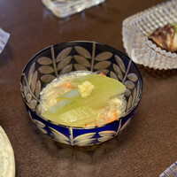 そば会席 立会川 吉田家 - 冬瓜の冷やし鉢。ずわい蟹の餡、美味！