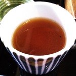 三稜 - 蕎麦湯でつゆを割ったところ。